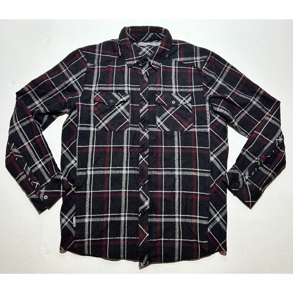 Icebreaker Men's Medium Lodge Flannel Black Red Shirt Long Sleeve Casual Outdoor